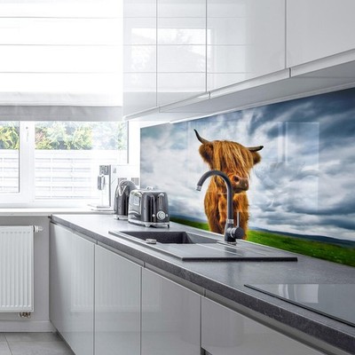 Premier Range Acryl Spritzschutz Highland Cow und Zubehör