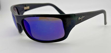Maui Jim Polarized Wrap Rubberized Sunglasses Blue Lenses 68-16-140