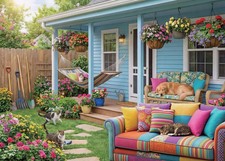 Garden Cottage 1000 Piece Jigsaw Puzzle 27.56 x 19.69 Inch