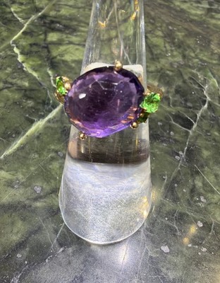 Ring  Pomellato Bahia  Amethyst Tsavorite 18 Kt. 8,33g. Gr. 53