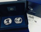 2013 West Point Mint 2 Coin Silver Eagle Set Proof & UNC Box + COA C4599