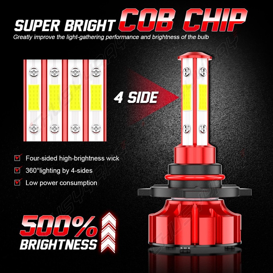 Kit Luci LED+HID Per Acura TL 2009-2014 - 8 Pezzi, Fari Abbaglianti/anteriori, Luci Diurne E Fendinebbia, 6000K