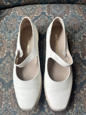 Rylko Relax Women's Size EU40 US 10 Off White Leather Mary Jane Espadrille Shoes