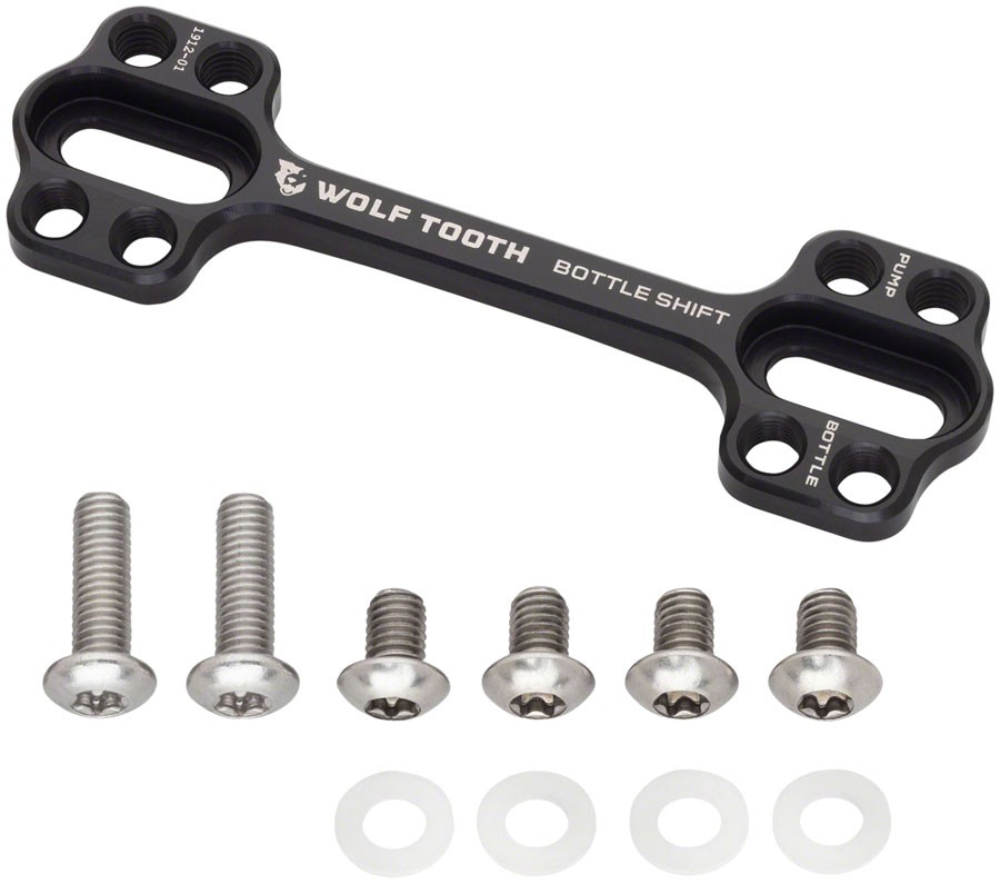 Крепление насоса с прорезями из алюминиевого сплава Wolf Tooth B-RAD Bottle Shift Offset 24g 6061 4690₽