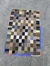 Vtg Quilt Patchwork 65"x44" Handmade Americana USA Crazy blanket Folk Art
