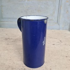 C6856 Sch&ouml;ner alter Emaille Topf Tasse Krug Vase | Kobalt blau 1 L. | Email RAR