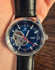 Louis Cottier Montre bracelet automatique REF HB34350C4BC1 cadran bleu acier