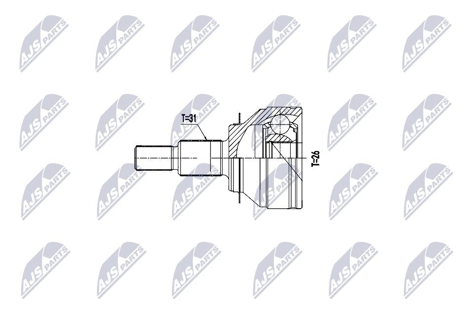 JOINT KIT DRIVE SHAFT NPZ-MZ-063 FOR MAZDA SH-VPTR 2.2L SHY8/SHY4/SHY6 2.2L 6 - Image 3