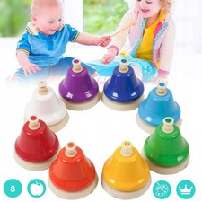 8 Stk Tonleiter Glockenspiel Glocke Handglocken T&ouml;ne lernen Spielzeug f&uuml;r Kinder