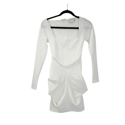 ASOS Design Square Neck Corset Long Sleeve Side Ruched Mini Dress White  Size 4 | eBay
