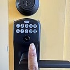 Schlage Plymouth Keyless Lever Lock, Matte Black, FE595