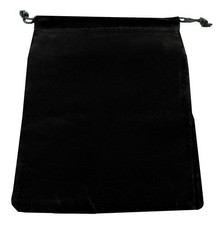 Chessex Small Black Dice Bag Suede Cloth Drawstring Storage Pouch Velour rpg