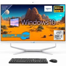 All In One 24" Fhd Touch I3 10Th Gen Win10 Ram 16 Ssd 960 Gb Pc Fisso Webcam 2K