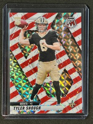 2025 Panini Mosaic Tyler Shough RC #312 Red & White Stripe New Orleans Saints