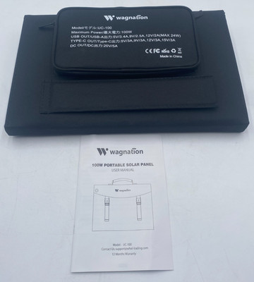 Wagnation 100W Portable Solar Panel Foldable Multi-Port & Wide Compatibility