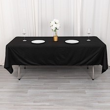 60" x 102" BLACK Scuba Polyester Rectangular TABLECLOTH Party Events Decorations