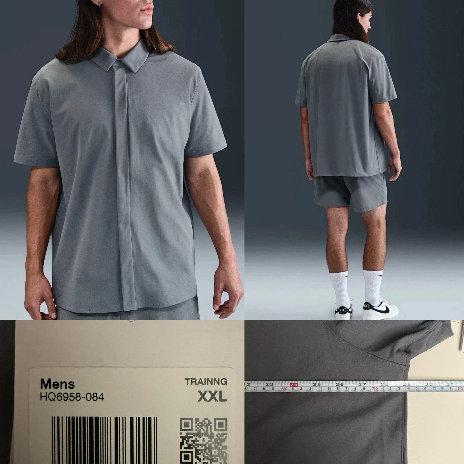 Nike 24.7 PerfectStretch Dri-FIT Short-Sleeve Snap-Down Top HQ6958-084 XXl