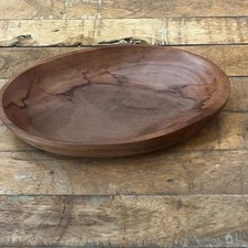 Handcrafted Wood Oval Bowl 8.25" Rustic
