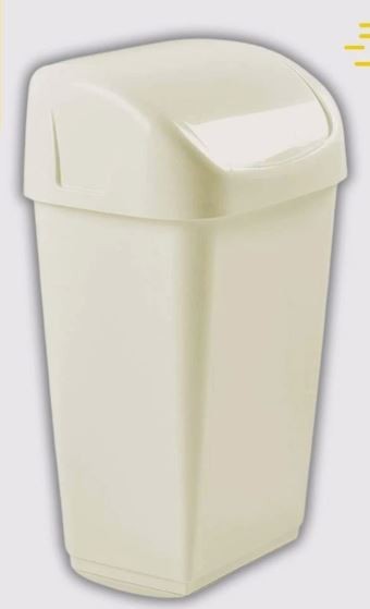 50L Cream Swing Top Bin Durable Kitchen Waste Rubbish Recycling Bin