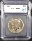 1990 P Kennedy Half Dollar certified MS 67 by ICG!