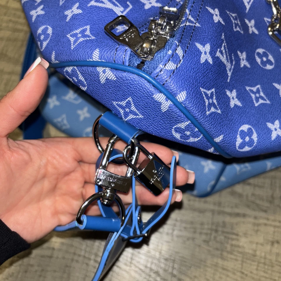 Louis Vuitton Keepall Bandolera Nubes Azul Monograma Fin de Semana Bolso de Viaje Grande Foto 2 de 4