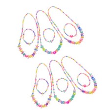  3 Sets Children's Jewelry Bracelets for Girls Colorful Beaded Necklace