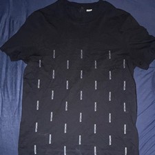 Moncler Men s Black Logo Graphic Print Cotton...
