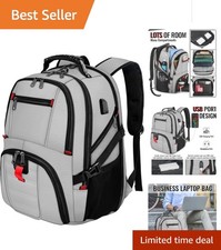 50L Extra Large Travel Backpack for 17-inch Laptops  Water Resistant  USB Port