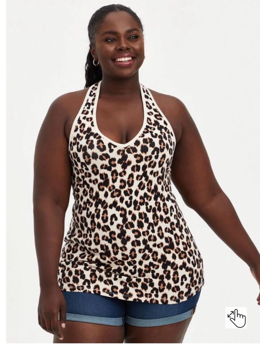 leopard print tank top plus size