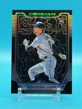2019 Panini Chronicles - Obsidian silver Prizm #39 Brandon Lowe RC Rays Rookie
