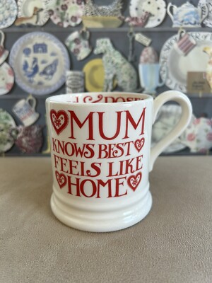 Emma Bridgewater rare Mum Knows Best Mother's Day 1/2 pint mug