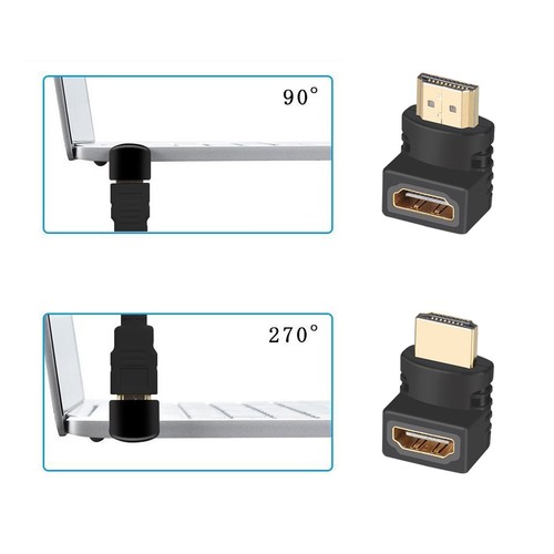 270 Degree Right Angle HDMI Male to Female M/F Swivel Adapter Extender 1080P - Picture 10 of 15