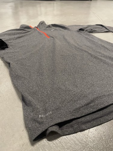 Ladies Nike Running Dri Fit 1/4 Zip Pullover Jacket Top Sz M Medium Grey Orange - Picture 12 of 18