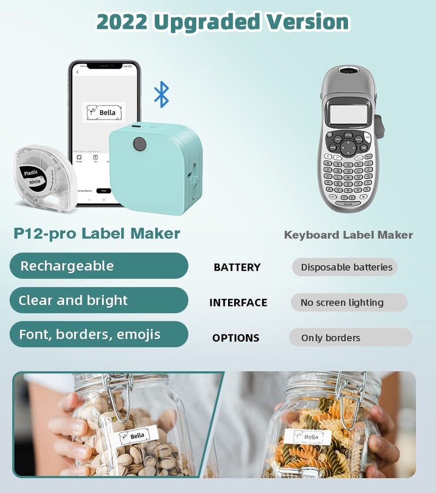 DYMO LetraTag 100H and Phomemo P12 Bluetooth Label Maker Tapes