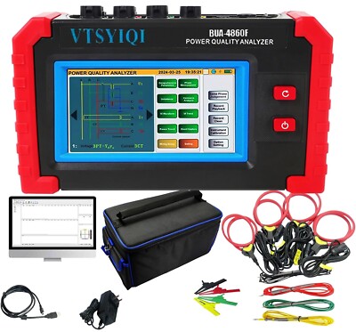 3 Phase Power Quality Analyzer Meter with Current Clamp 10A~6000A CT Size Φ300mm