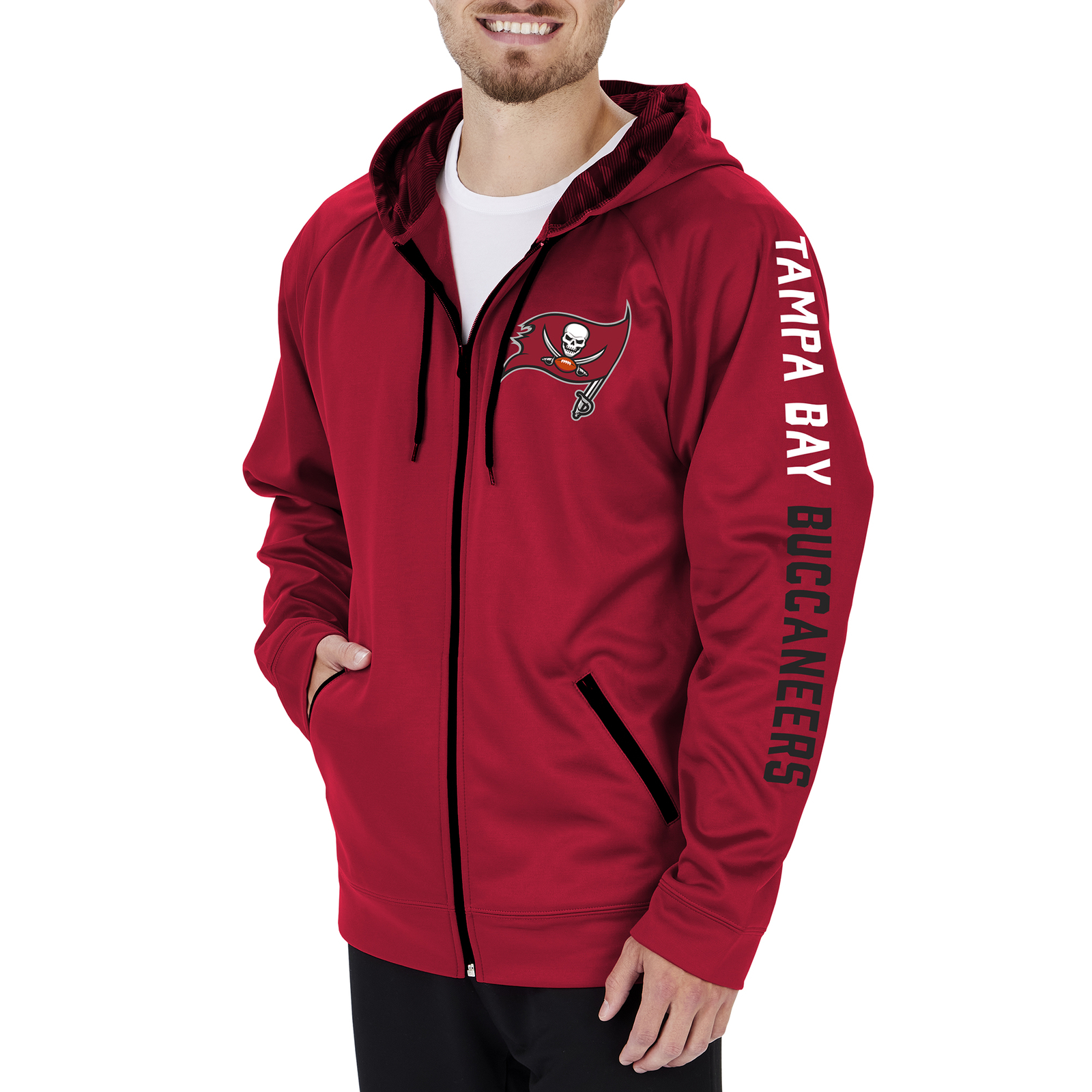 Камуфляжная толстовка Zubaz Mens NFL Tampa Bay Buccaneers с капюшоном на молнии