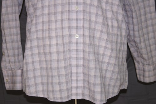 Camisa para hombre Michael Kors manga larga talla 15-1/2 manga 34/35 estampado a cuadros rosa - Imagen 3 de 9