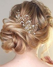 3 Pcs Wedding Hair Pins Decorative Rhinestones Crystal Vine Bridal Bun Clip