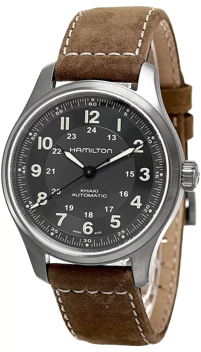 HAMILTON KHAKI FIELD AUTOMATIC 42MM BLACK DIAL MEN S WATCH H70545550