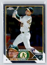 2023 Topps Chrome #199 Cal Stevenson RC Baseball Card Oakland Athletics