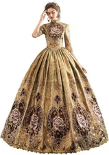 KEMAO Victorian Ball Gown Costume 18th Century Wedding Party Court Dress