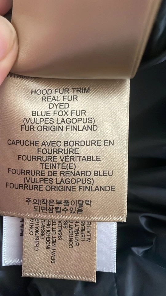 BNWT Burberry Black Down Quilted Fox Fur Jacket / Coat Women’s L/ UK12 - Image 4 of 4