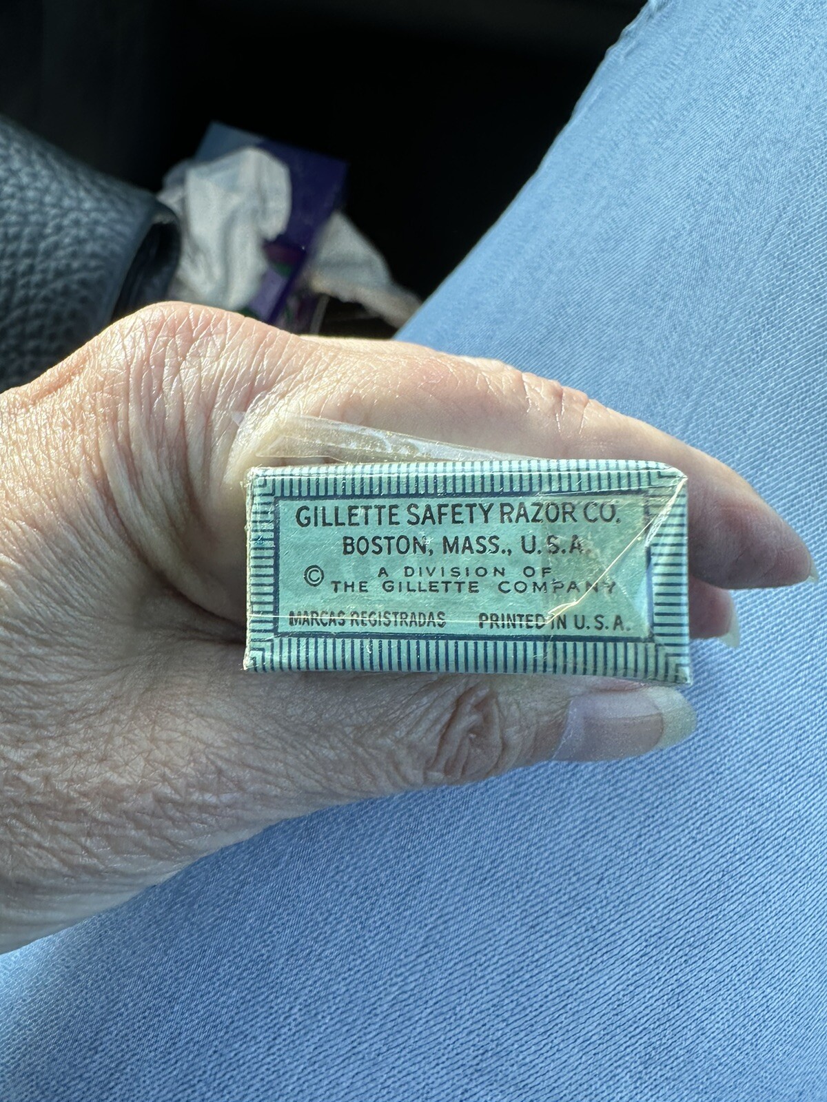 Vintage GILLETTE 20 Blue Razor Blades In Dispenser New Sealed NOS *Made in USA