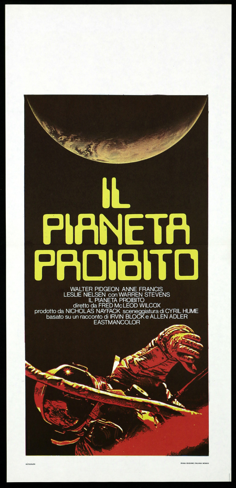 Locandina originale film Il pianeta proibito (1956) - Regia di Fred M. Wilcox