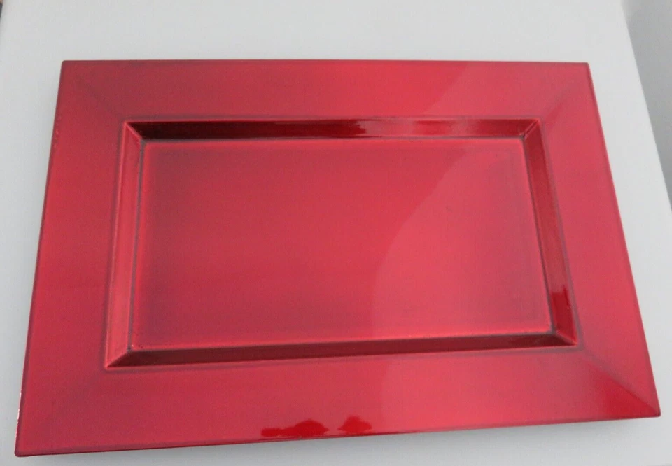 Tablett / Deko-Schale aus Kunststoff - weinrot - 30 cm x 20 cm - NEU, OVP
