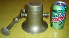SOLID EARLY TURNED BRASS ANTIQUE MORTAR & PESTLES SCIENCE MEDICINE APOPTHECARY