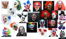 Scary Halloween Clown Mask Evil Easy Costume Realistic Latex with Hair