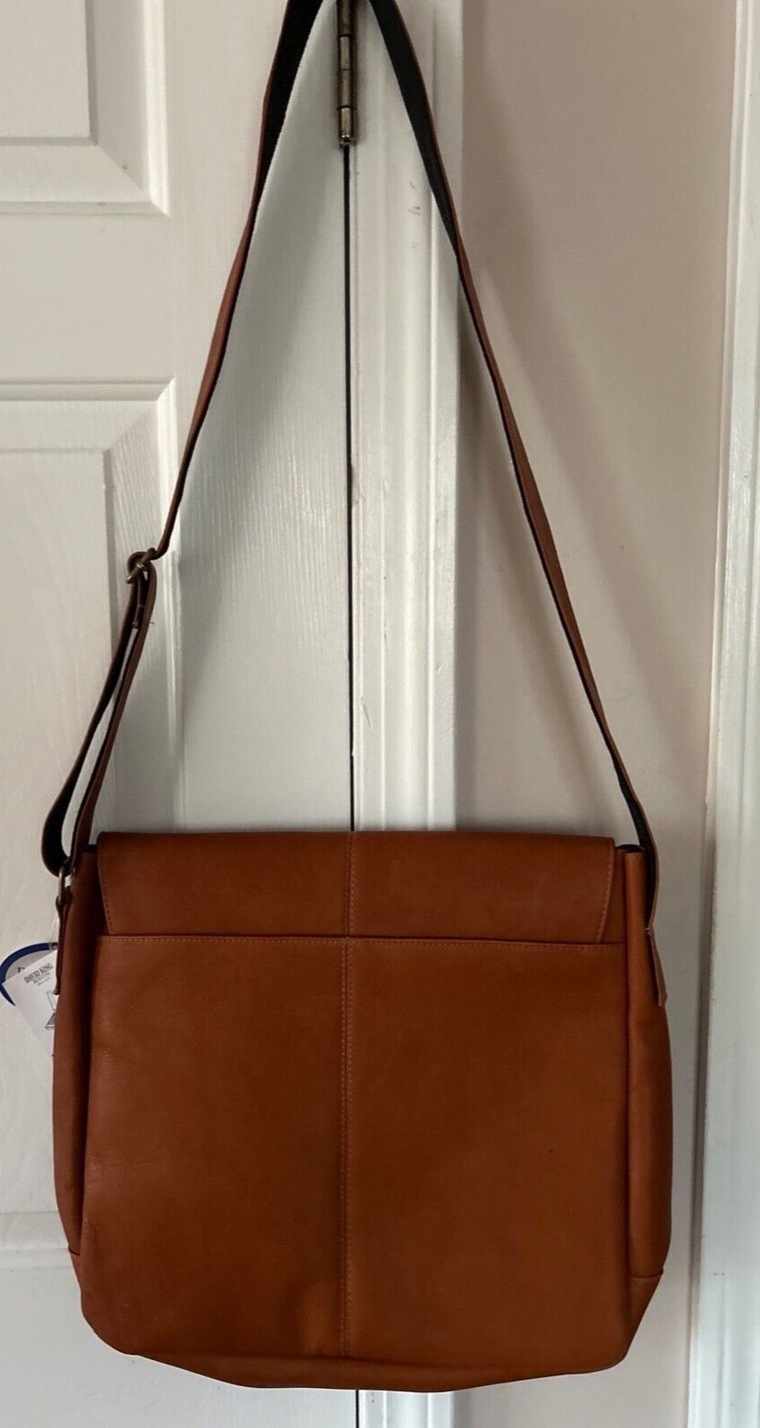 David King & Co Leather Laptop Messenger Bag Tan - New w/ Ta