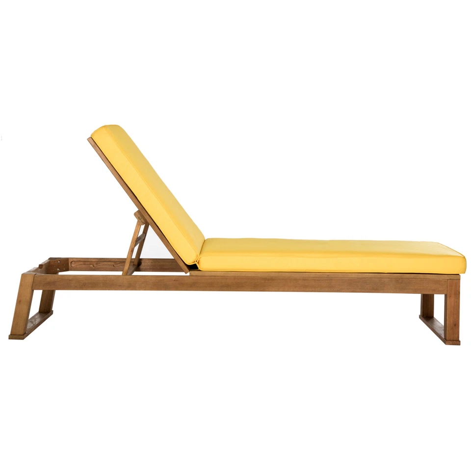 Tumbona chaise solano colección exterior SAFAVIEH | Natural/Amarillo | Foto 3 de 4