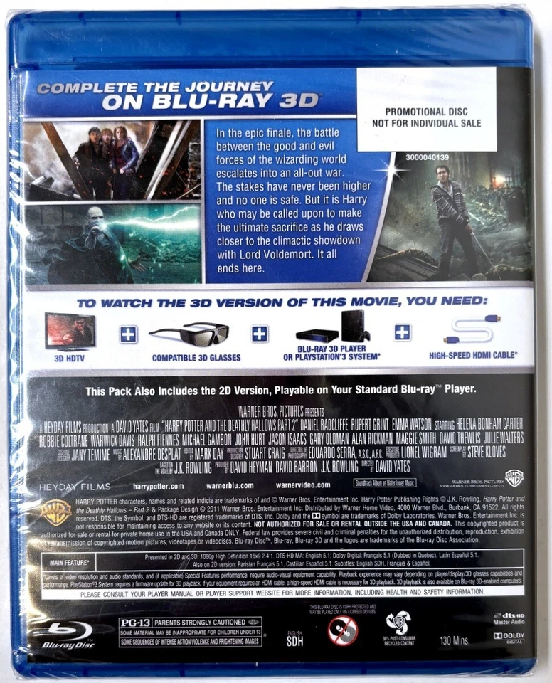 Harry Potter And The Deathly Hallows Part 2 Play on PS3/Bluray 3D - No Glasses - Image 2 of 2